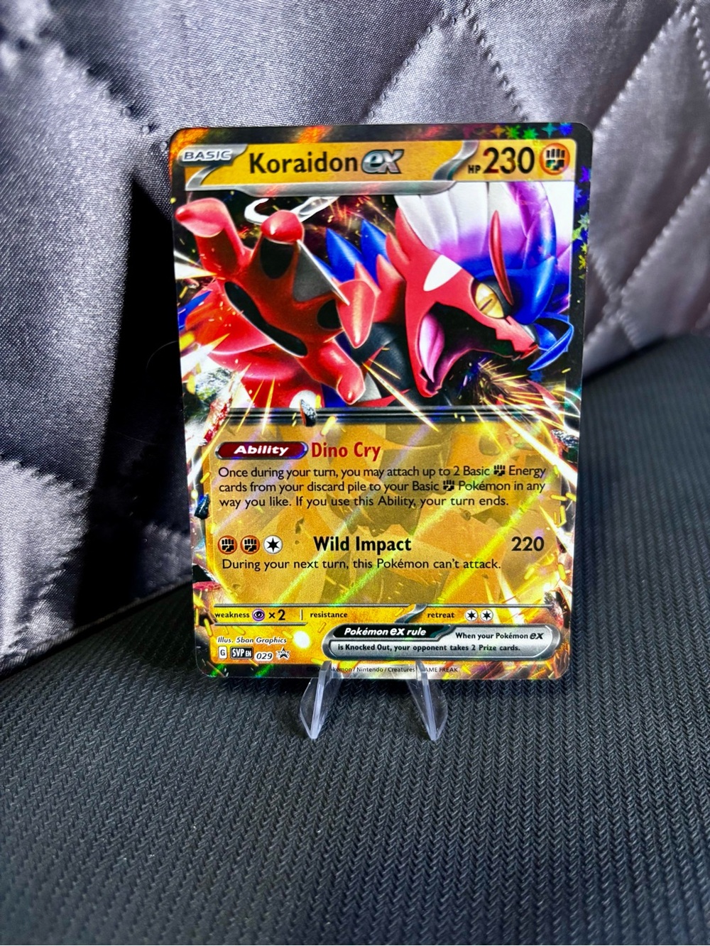 Pokemon Koraidon ex Holofoil Card - Red/Gold/Purple